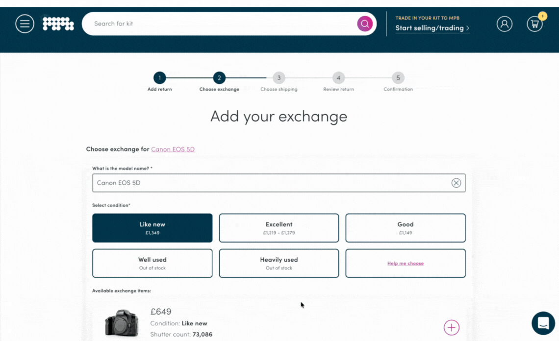 Returns flow demonstration